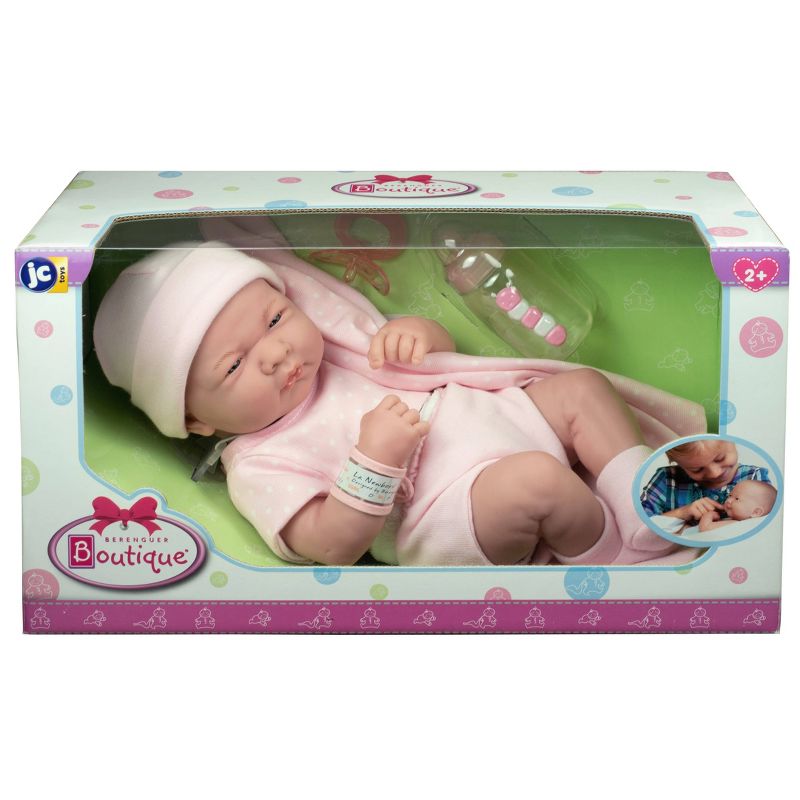 JC Toys La Newborn 14&#34; Girl Baby Doll 9pc Set - Pink Romper, 5 of 6
