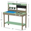 TopComfy Wood Mud Kitchen Playset with Water Play Cooking Toys and Storage for Kids 3-8 Outdoor Pretend Play Fun, Green, 36.61"*14.76"*4.33" - 3 of 4