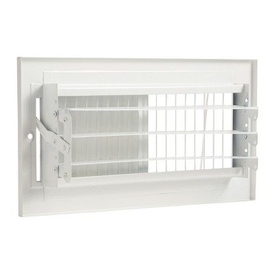White Metal Air Vent Register with Damper, 9.25 x 3.25 Inch
