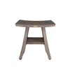 CoastalVogue 18" Satori GR167 Wide Teak Shower Bench with Shelf - 3 of 4