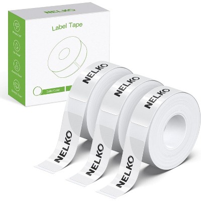 NELKO Genuine P21 Label Maker Tape, Adapted Label Print Paper, 14x40mm (0.55"x1.57"), 180 Tapes/Roll, 3-Roll, Transparent