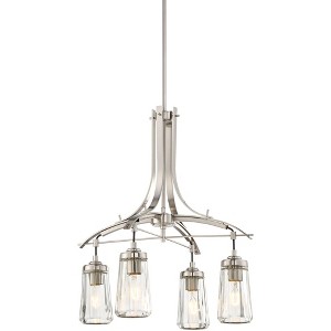 Minka Lavery Brushed Nickel Pendant Chandelier 21" Wide Modern Clear Glass Shade 4-Light Fixture for Dining Room House Entryway - 1 of 3