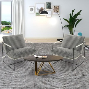 Sling Accent Chairs, Oversized Lounge Chairs with Metal Frame and Foam Cushions for Living Room - 1 of 4