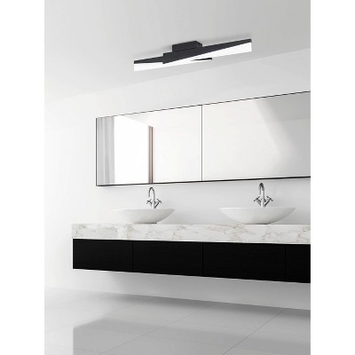 Isidro Black and White Glass LED Ceiling Light