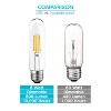 Luxrite T10 LED Bulb, 5W=60W Equivalent, 2700K Warm White, 500 Lumens, Tubular Light Bulb, Damp Rated, UL Listed, E26 Base 3 Pack - 3 of 4