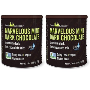 Castle Kitchen Marvelous Mint Dark Chocolate - Dairy-Free, Vegan Premium Hot Chocolate Mix - Just Add Water - 14 oz (Pack of 2) - 1 of 4