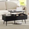 Costway Lift Top Coffee Table w/ Storage Multi-Functional Home Center Accent Table for Living Room Black - 2 of 4