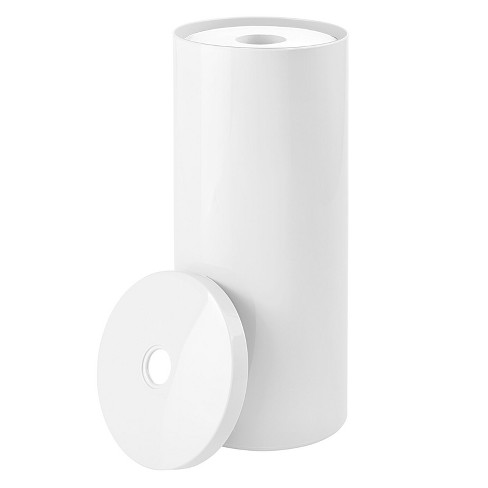 Mdesign Una Plastic 3-roll Toilet Paper Holder With Cover - White : Target