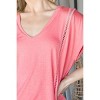Slickblue Casual V Neck Short Sleeve Top, Comfortable Fit, Women’s Blouse, Versatile Look, Ivory, S - 2 of 4