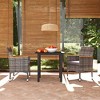 vidaXL Patio Dining Set 3 Piece with Cushions Garden Outdoor Terrace Balcony Dining Table and Chair Seat Seating Furniture Poly Rattan Gray - 2 of 4