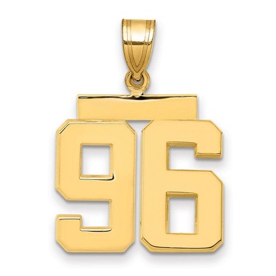 Black Bow Jewelry 14k Yellow Gold, Athletic Collection Medium Polished Number 96 Pendant