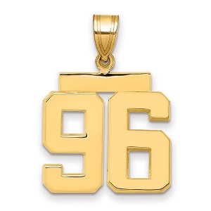 Black Bow Jewelry 14k Yellow Gold, Athletic Collection Medium Polished Number 96 Pendant - 1 of 3