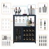 3-Tier Wine Bar Cabinet with Wine Rack and Storage Space, Buffet Cabinet with Glass Holder and Mesh Door, for Kitchen, Living Room and Bar - 3 of 4