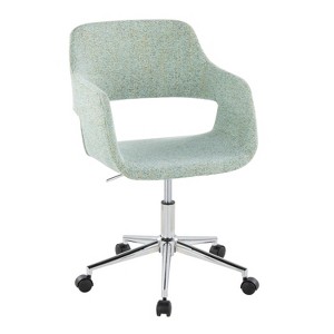 TiramisuBest Adjustable Chrome & Light Green Task Chair with Cushion - 1 of 4