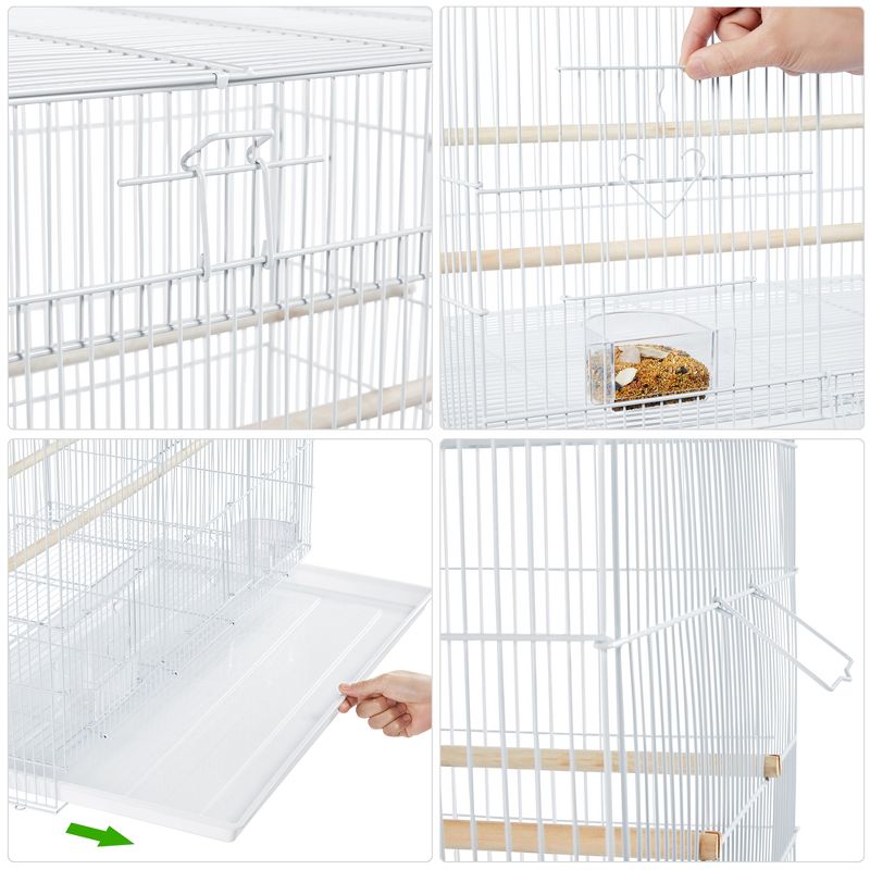Yaheetech 30" Bird Cage Flight Cage with Slide-Out Tray and Wood Perches, 5 of 7
