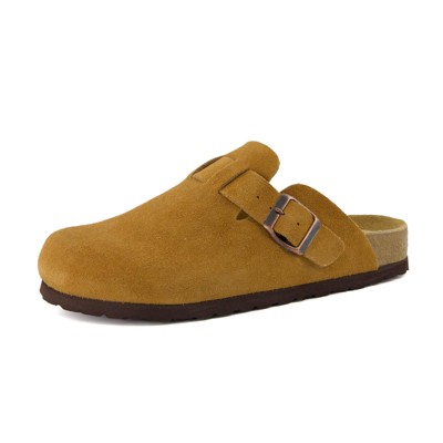 CUSHIONAIRE Hana Classic Clog Womens Shoes - Genuine Leather Suede Slip On Mule Comfortable Shoes for Women