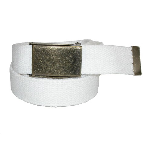 Ctm Cotton Adjustable Belt With Nickel Buckle, Black : Target