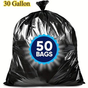 1.6 MIL 50/100 Pieces Ultra Thick Plastic Heavy-Duty 30-Gallon Garbage Bags (50 Pieces, 31.5in x 35.5in) - Ideal for Courtyard Fallen Leaves, Hotels - 1 of 4