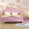 KTMBDW Full Bed Frame with Storage Headboard, Metal Platform Bed Frame with 2 Storage Drawers, Noise-Free/Metal Support/No Box Spring Needed, Pink - 3 of 4