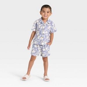 Grayson Mini Toddler Boys' Button Down Short Sleeve Shirt and Shorts Set - 1 of 4