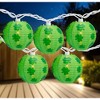 Northlight Shamrock St. Patrick's Day Paper Lantern Patio Lights - Green - 8.5' White Wire - 10ct - image 3 of 4