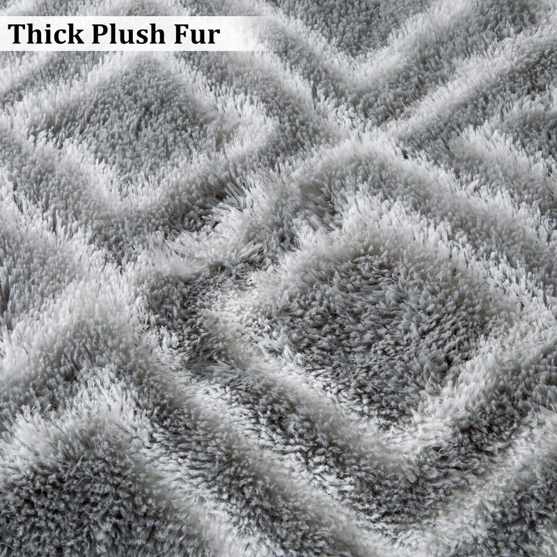 Area Rug Shag Rugs Geometric Carpet for Living Room Bedroom, 3 of 8