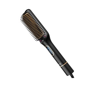 Nicebay Hair Straightener Brush Travel, 6 Temperature Options Hair Straightening Brush, Rotatable Switch  Straightener Brush - 1 of 4