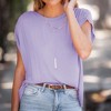 Amaryllis Women's Ruched Gathered Shoulder Top Soft Comfortable Fabric Trendy Relaxed Stylish Casual Versatile Fit - 2 of 4