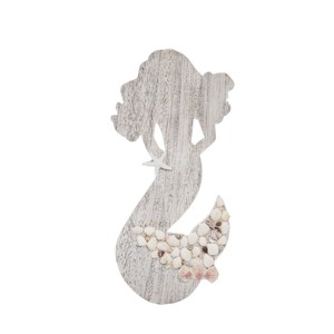 Beachcombers Mermaid Wall Art With Shell Clusters 15.94 x 0.79 x 7.68 Inches. - 1 of 2