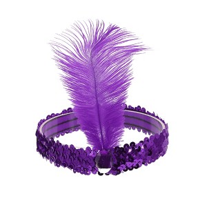 Unique Bargains Women's Feathers Faux Diamond Headbands 1 Pc - 1 of 4