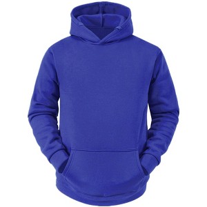 Lars Amadeus Men's Pullover Solid Long Sleeves Hooded Sweatshirts with Pocket - 1 of 4