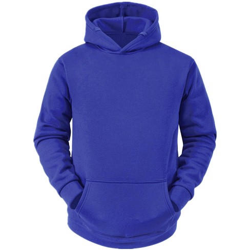 Lars Amadeus Men's Pullover Solid Long Sleeves Hooded Sweatshirts with Pocket - image 1 of 4