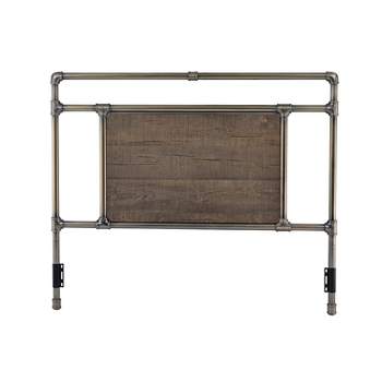 Glenwillow Home Exmore Metal Headboard in Matte Black or Antique Brass