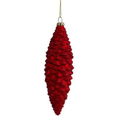 Northlight 7.25" Red Pine Cone Glass Christmas Ornament