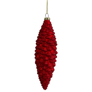 Northlight 7.25" Red Pine Cone Glass Christmas Ornament - 1 of 3