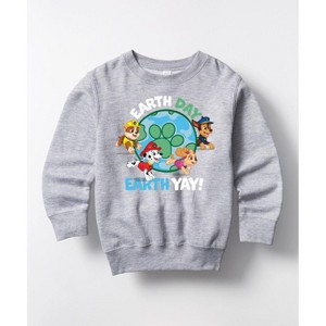 Boys' - Paw Patrol - Earth Day Yay Graphic Long Sleeve Fleece Sweatshirt - 1 of 4
