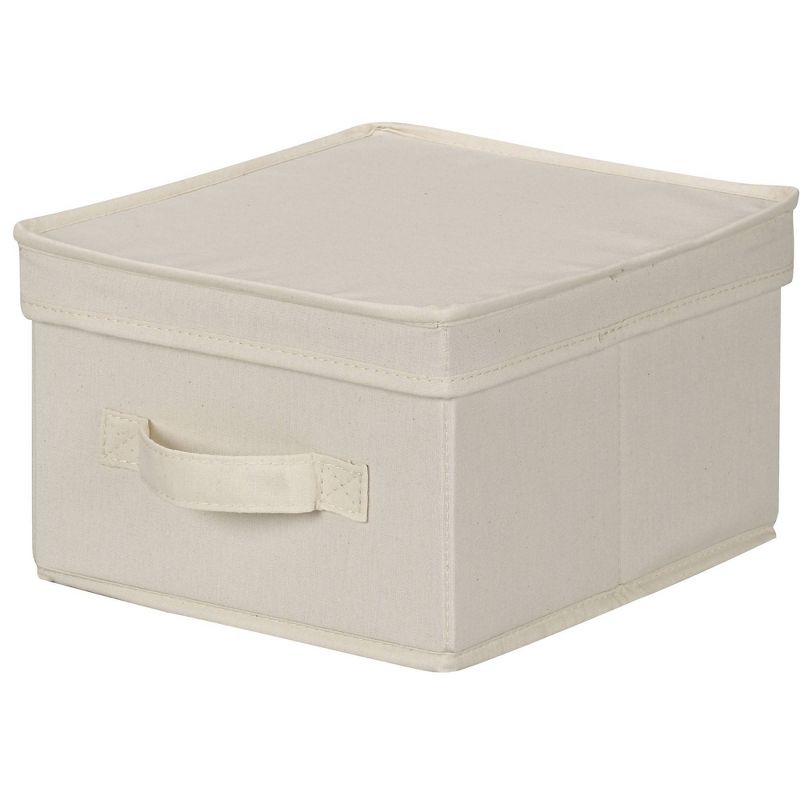 Household Essentials Canvas Cube Storage Box Natural Medium, 1 of 10