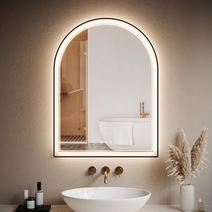 Arched LED Bathroom Mirror, Bathroom Mirrors with Anti-Fog, with Frontlit and Backlit Dimmable LED Mirror for Bathroom - 1 of 4