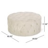 Tufted Velvet Round Ottoman with Padded Seat for Living Room Comfort – 40" Wide Modern Seating Bench -3irtyhousy - 4 of 4