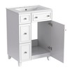 Chery Life 24" Bathroom Vanity Cabinet with Ceramic Sink, 2 Drawers, 1 Door - 3 of 4