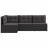 vidaXL 4 Piece Patio Lounge Set with Cushions Black Poly Rattan - 4 of 4