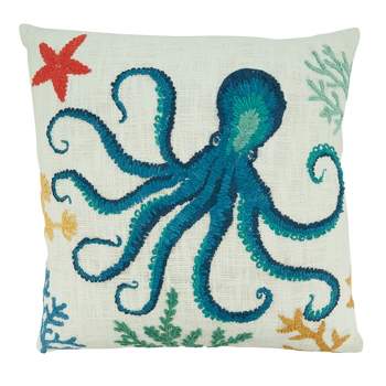 Saro Lifestyle Down-Filled Octopus Design Throw Pillow