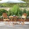 Resenkos Foldable Outdoor Bistro Set, Two Chairs And A Coffee Table, Acacia Wood, Natural Wood Finish - 3 of 4