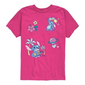 Boys' - Disney - Lilo Stitch Patch Oversized Short Sleeve Graphic T-Shirt - 1 of 3