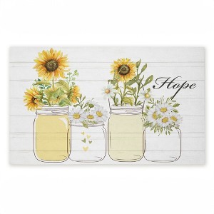 Stupell Industries Hope with Country Sunflowers Printed Outdoor Door Mat, design by Kim Allen, 18"x30" - 1 of 4