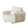 GDFStudio Aelina Modern Teddy Upholstered Armchair with 2 Pillows - 4 of 4