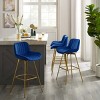 Art Leon Comfortable Velvet Swivel Barstool with Golden Legs, Set of 2 - 4 of 4