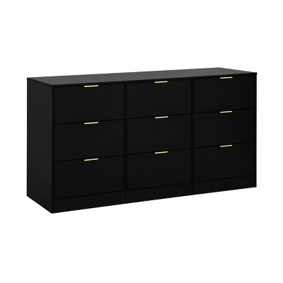 Lyngins Modern Drawers Dresser with Storage,Wooden Chest of Drawers with Golden Handles,Storage Furniture for Bedroom,Hallway,Living Room