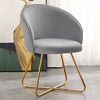 Furniliving Velvet Vanity Chair with Back, Modern Accent Chair for Vanity, Upholstered Makeup Stoolfor Bedroom, Living Room, Dressing Room - 2 of 4