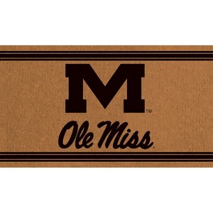 Evergreen University of Mississippi Logo Turf Mat, Brown- 28 x 16 Inches Indoor Outdoor Doormat - 1 of 1